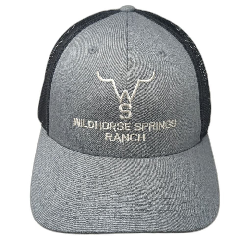 Richardson Trucker Hat Gray L Wildhorse Springs Ranch Mesh Snapback Steer hat